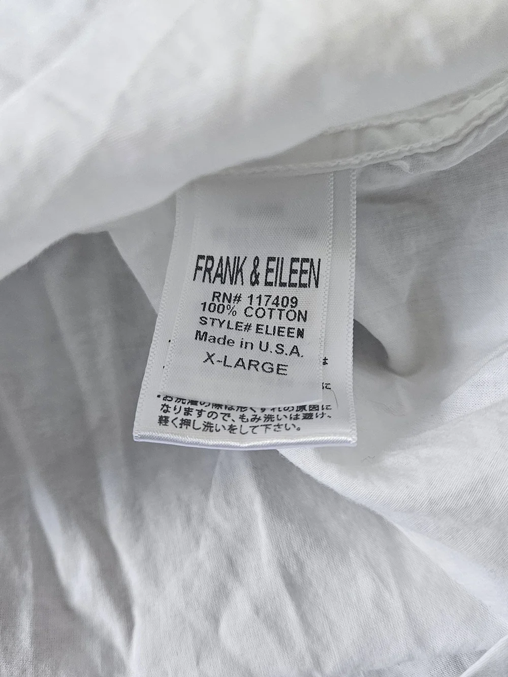 Frank & Eileen Women's Eileen White Casual Button-Up Shirt XL Made In USA - Picture 3 of 7